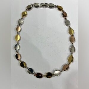 Elegant Multi-Color Oval Link Necklace